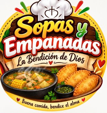 Logo de Sopas y Empanadas La Bendicion de Dios